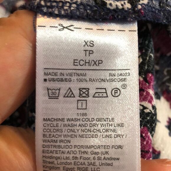 Gap Floral Blouse with Ruffled Neck and Long Sleeves - Picture 12 of 12